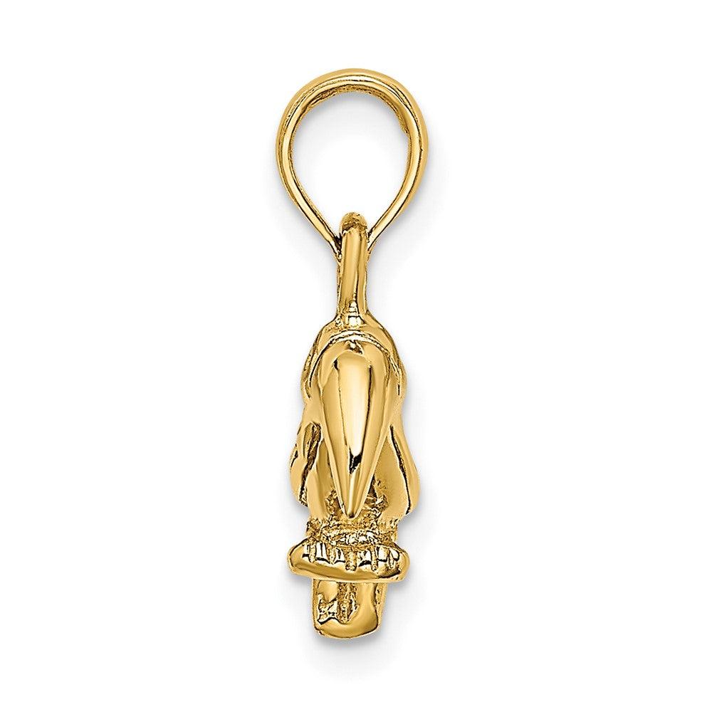 Diamond2Deal 10k Yellow Gold 3-D Textured/Polished Toucan Bird Charm Pendant