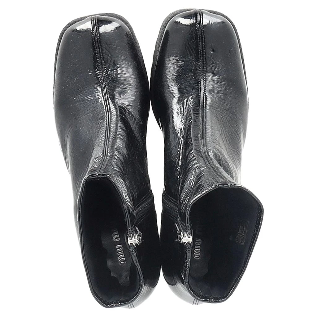 Miu Miu Stretch Platform Boots in Black Naplak Leather 3