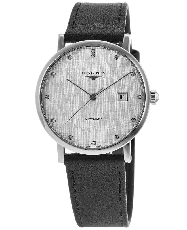 Longines Longines Elegant Collection Silver Diamond Dial Leather Strap Women's Watch L4.911.4.77.2 1