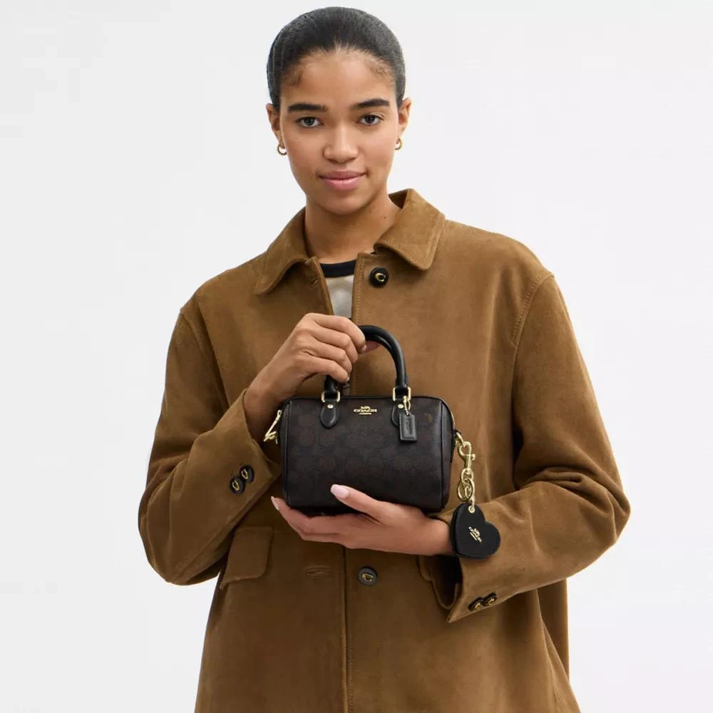 Coach Boxed Mini Rowan Crossbody Bag And Mirror Bag Charm Set In Signature Canvas 7