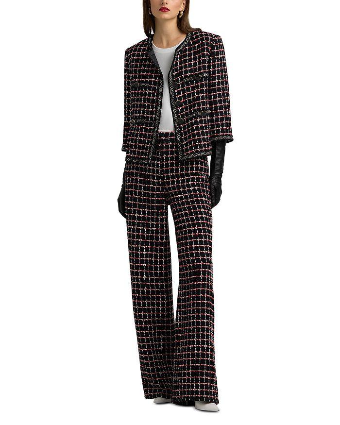 St. John Windowpane Tweed Jacket