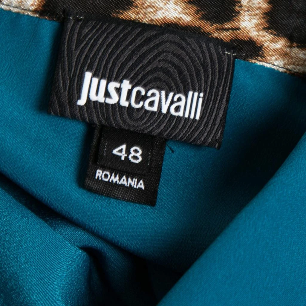 Just Cavalli Just Cavalli Blue & Animal Printed Crepe Shirt & Maxi Skirt Set L 5