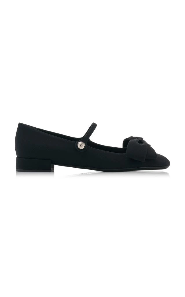Valentino Valentino Garavani - Bow-Detailed Crepe Mary Jane Flats - Black - IT 38 - Moda Operandi 1