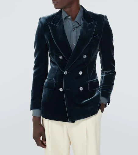 Tom Ford Double-breasted velvet suit jacket 3