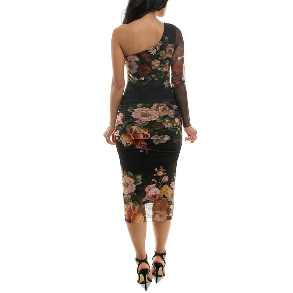 Emerald Sundae Juniors' Floral-Print Bodycon Midi Dress