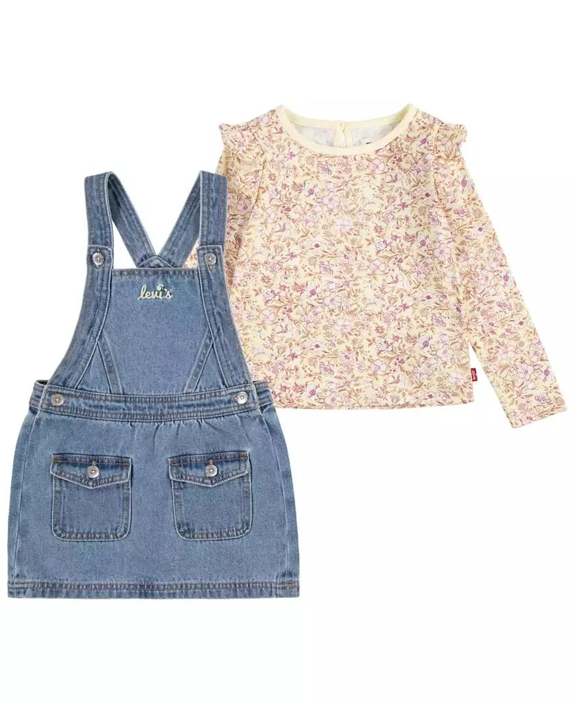 Levi's Little Girls 2-Piece Denim Pinafore Dress Set 1