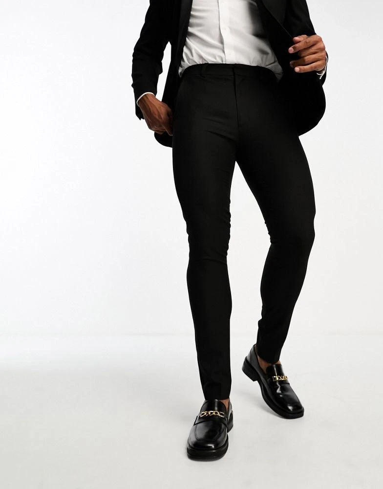 ASOS ASOS DESIGN skinny tuxedo suit trousers in black 1