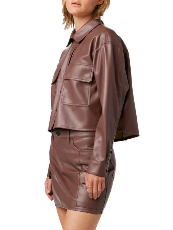 Hudson Boxy Faux Leather Shirt Jacket 5