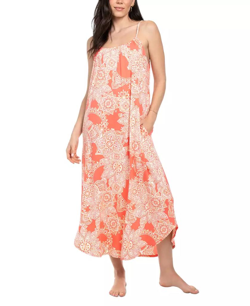 Linea Donatella Women's Coral Printed Maxi Nightgown