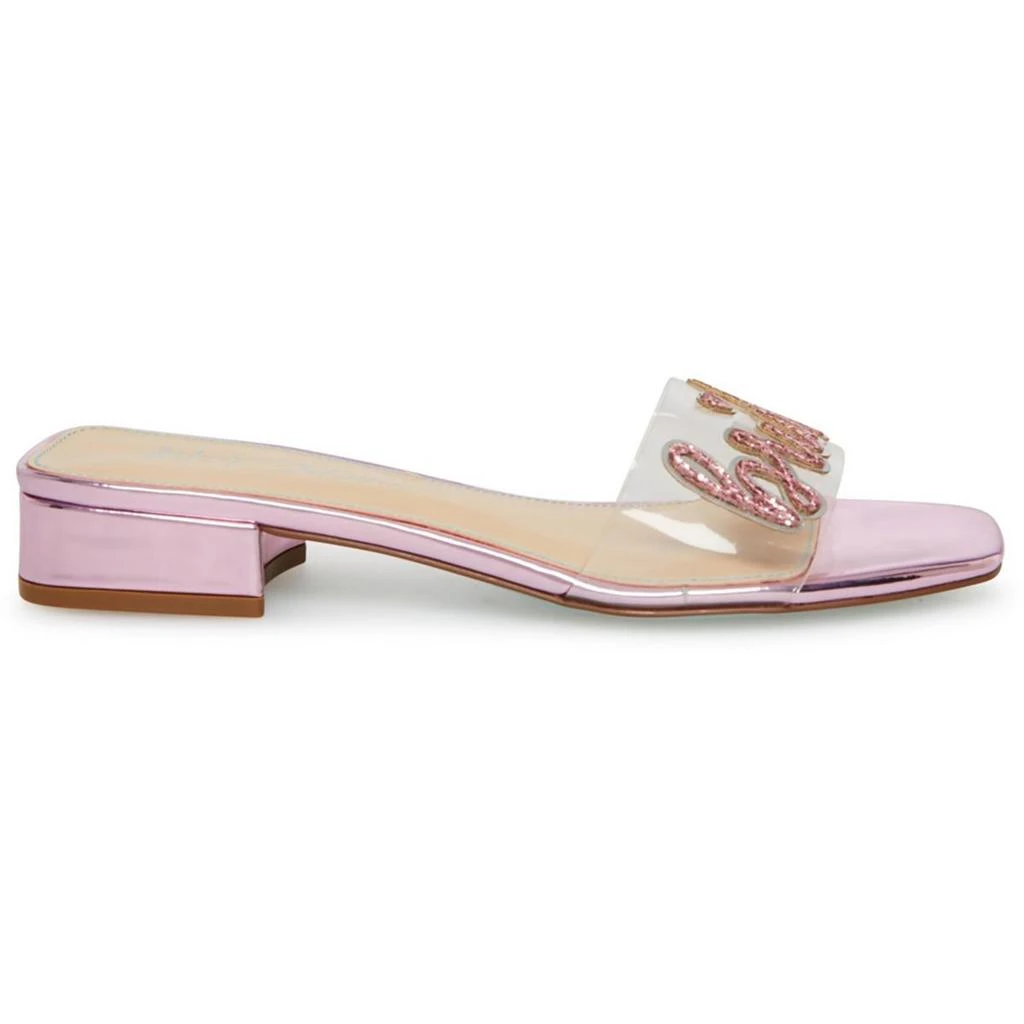Betsey Johnson Mint Womens Patent Metallic Slide Sandals 2
