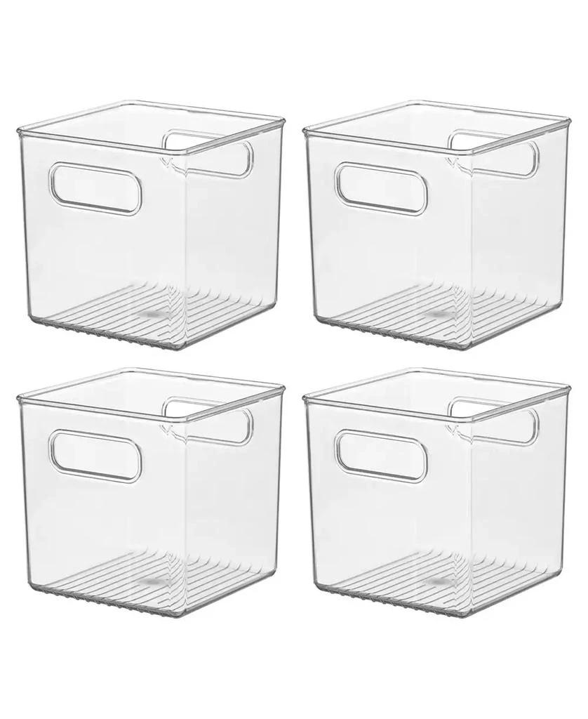 iDesign Set of 4 Cube Storage Bin with Handles