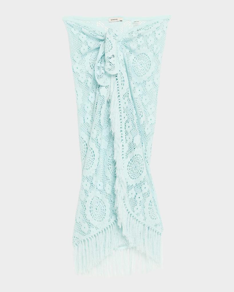 SIMKHAI Thyri Open-Knit Fringe Pareo Coverup