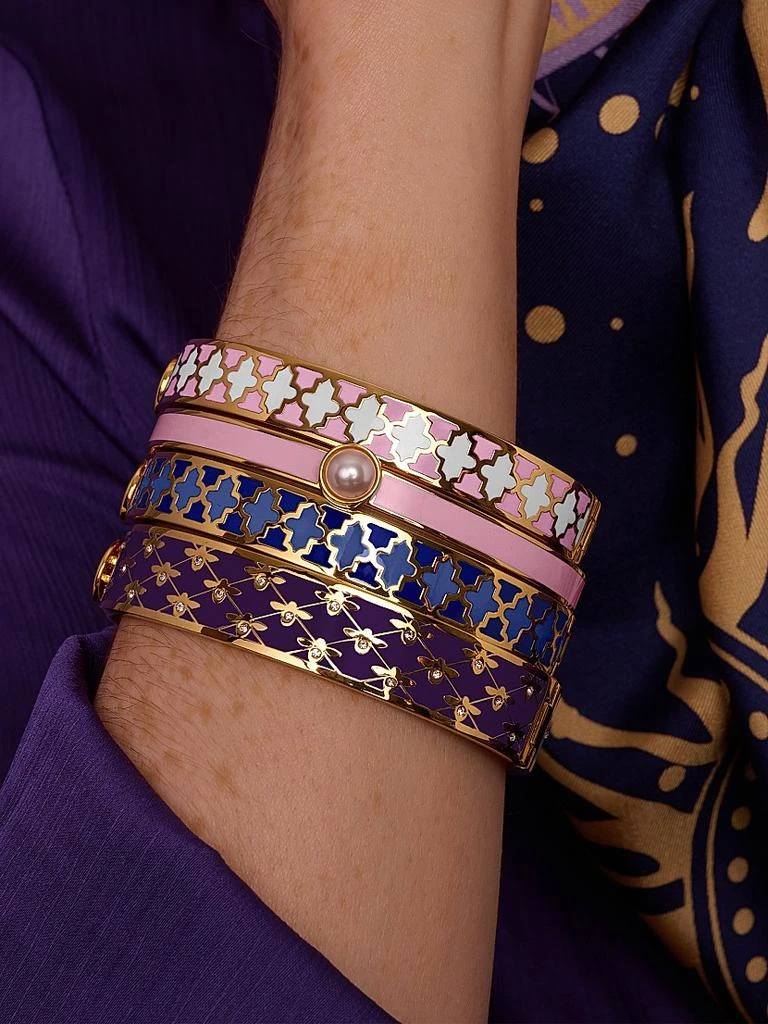 Halcyon Days Agama 18K Gold-Plated Hinged Bangle Bracelet 2