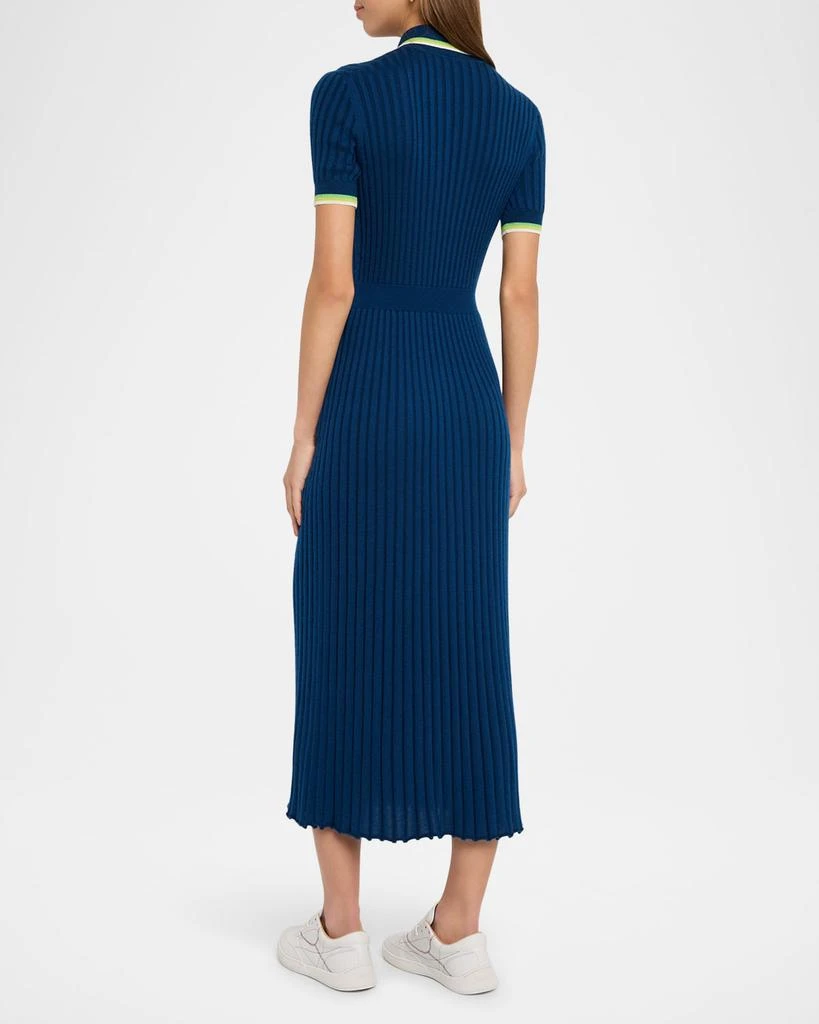 Gabriela Hearst Eyot Short-Sleeve Rib Midi Polo Dress 3