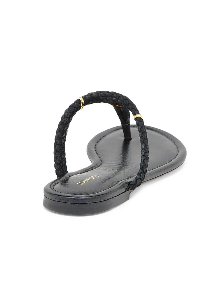 Tom Ford Lily Woven Suede T-Strap Sandals 3