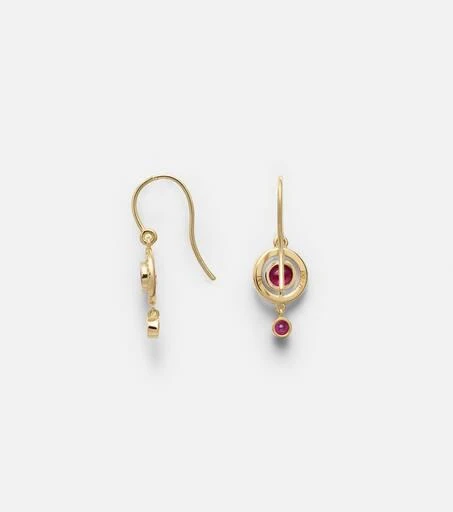 Ileana Makri Orbit 18kt gold drop earrings with rubies and diamonds 4