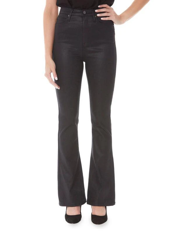 Nicole Miller Glisten High Rise Coated Flare Jeans 1