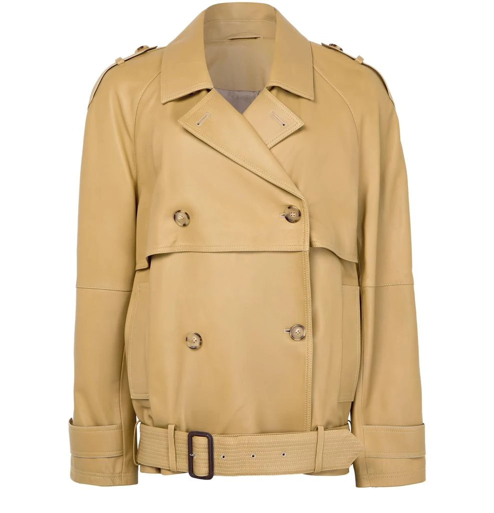Totême Short leather trench 2