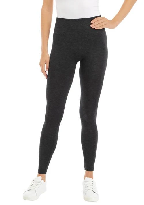 Wonderly Womens Heather Fleece Lined Leggings 1