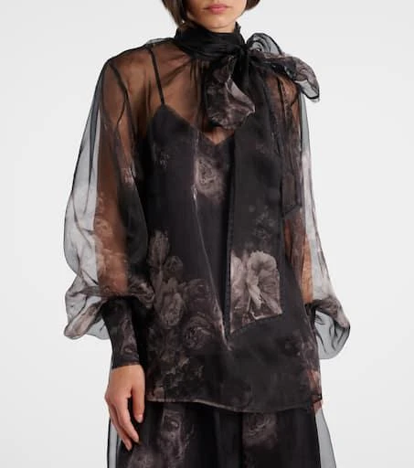 Zimmermann Hypnotic floral silk organza blouse 6