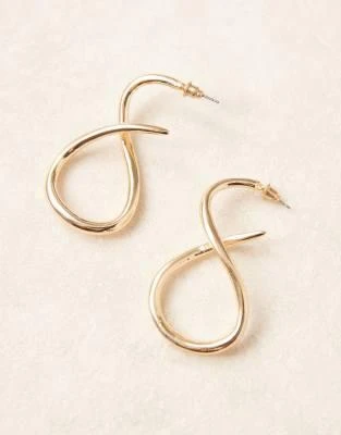 ASOS ASOS DESIGN clean twist drop earrings in gold tone 2