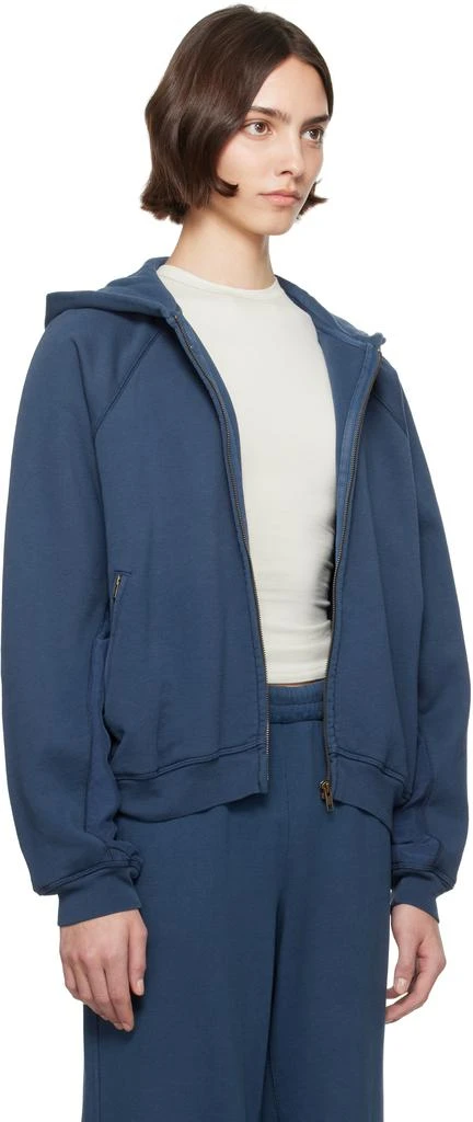 SKIMS Blue French Terry Relaxed Zip Up Hoodie 2