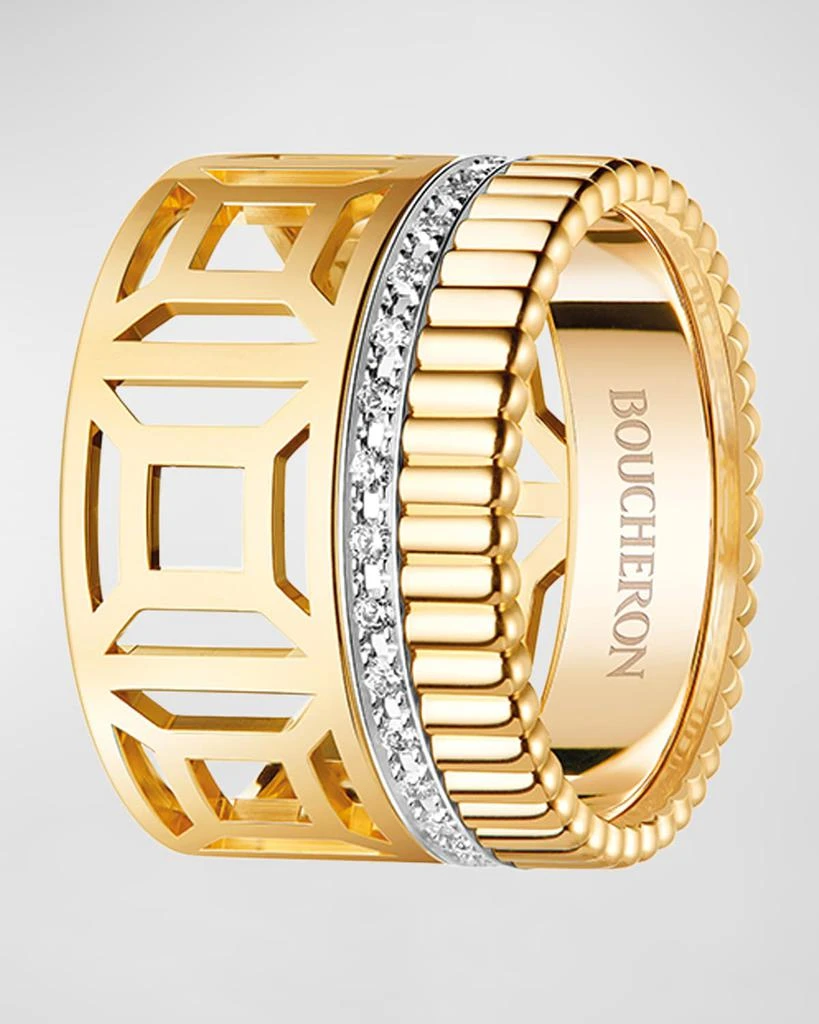 Boucheron Quatre 18K Yellow Gold Radiant Openwork Ring 3