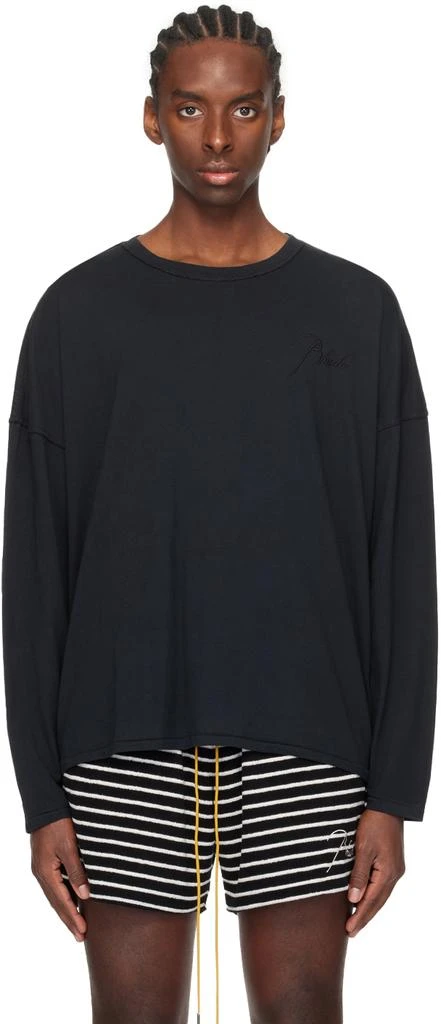 Rhude Black Reverse Long Sleeve T-Shirt 1