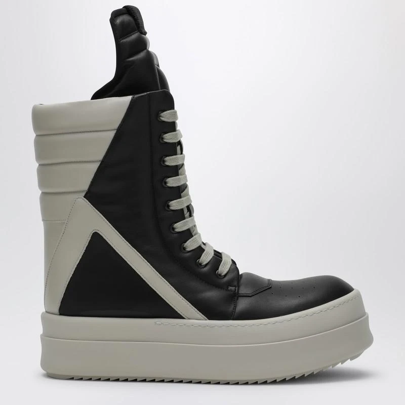 Rick Owens Geobasket black/pearl grey high sneaker 1