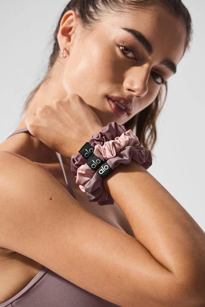 Alo Fresh Mini Scrunchie 3-Pack - Mushroom/Pink Quartz/Smoky Quartz 2