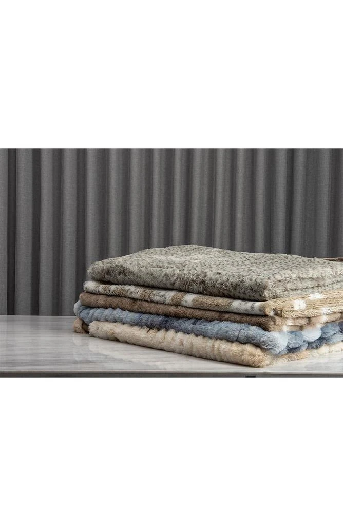 LUXE Faux Fur Throw - 50" x 60" - Snow Leopard 5