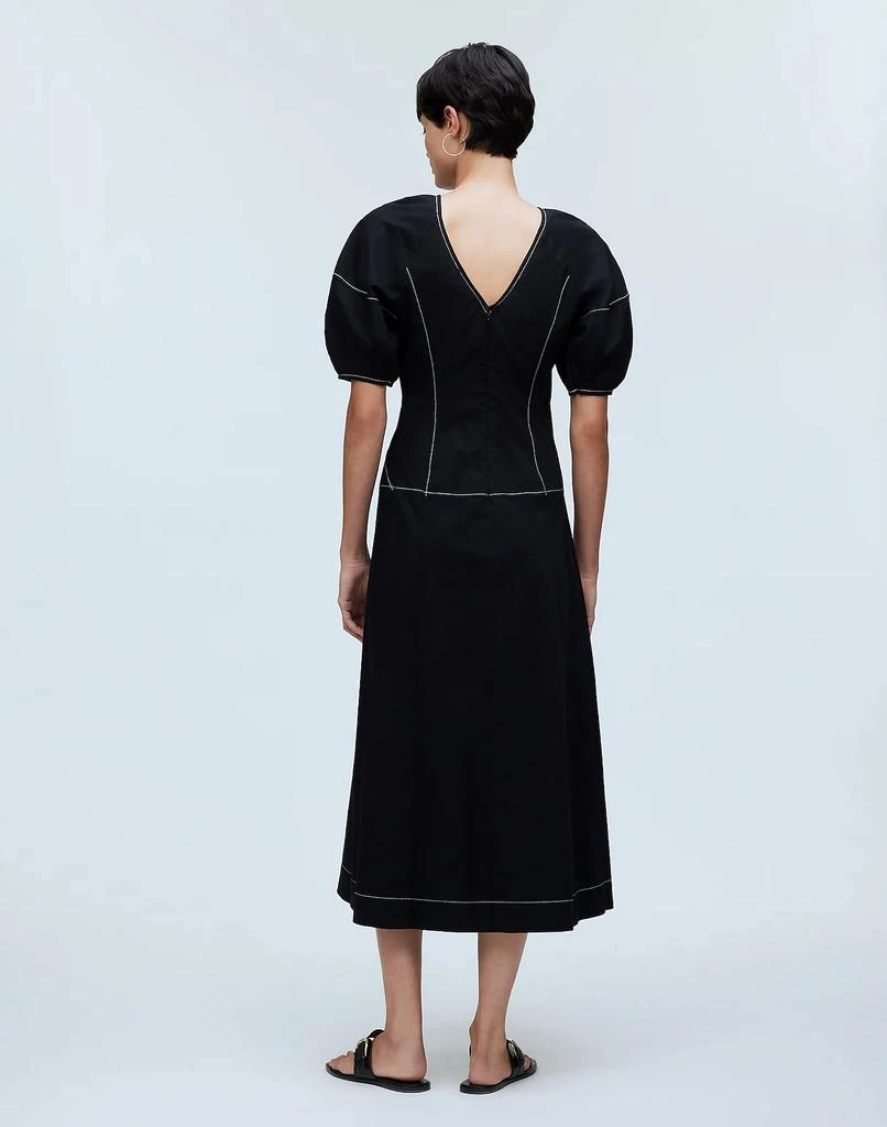 Madewell Puff-Sleeve Drop-Waist Midi Dress 4