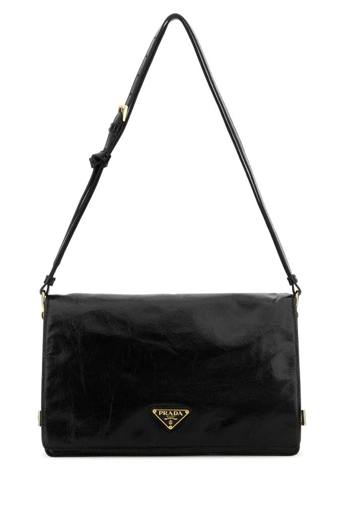 Prada BLACK LEATHER MEDIUM SHOULDER BAG 1
