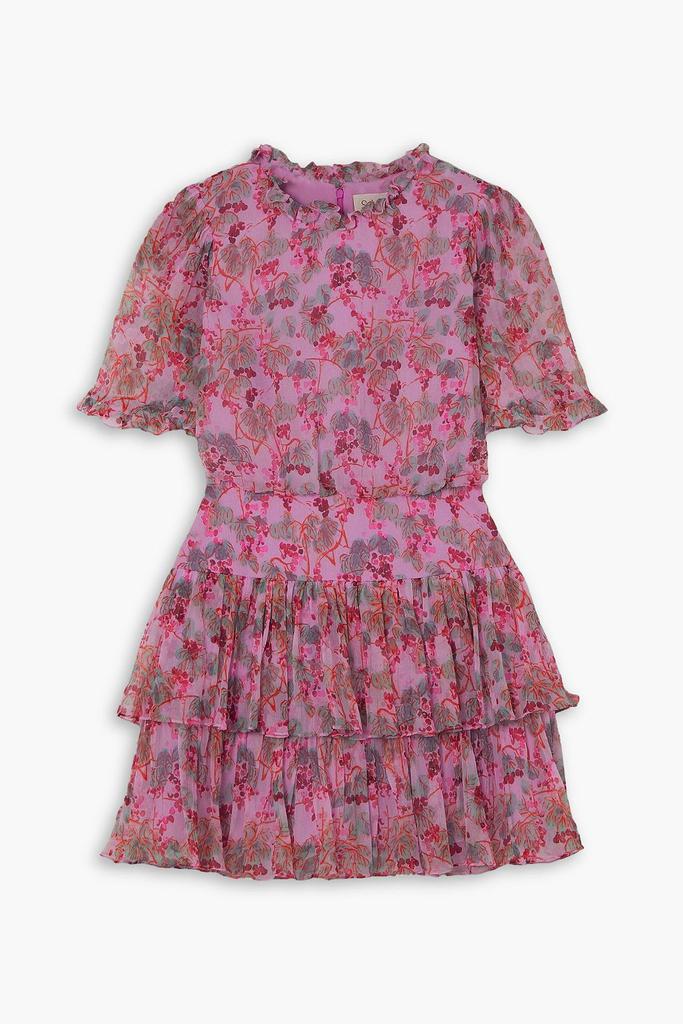Saloni Ava tiered floral-print silk-crepon mini dress