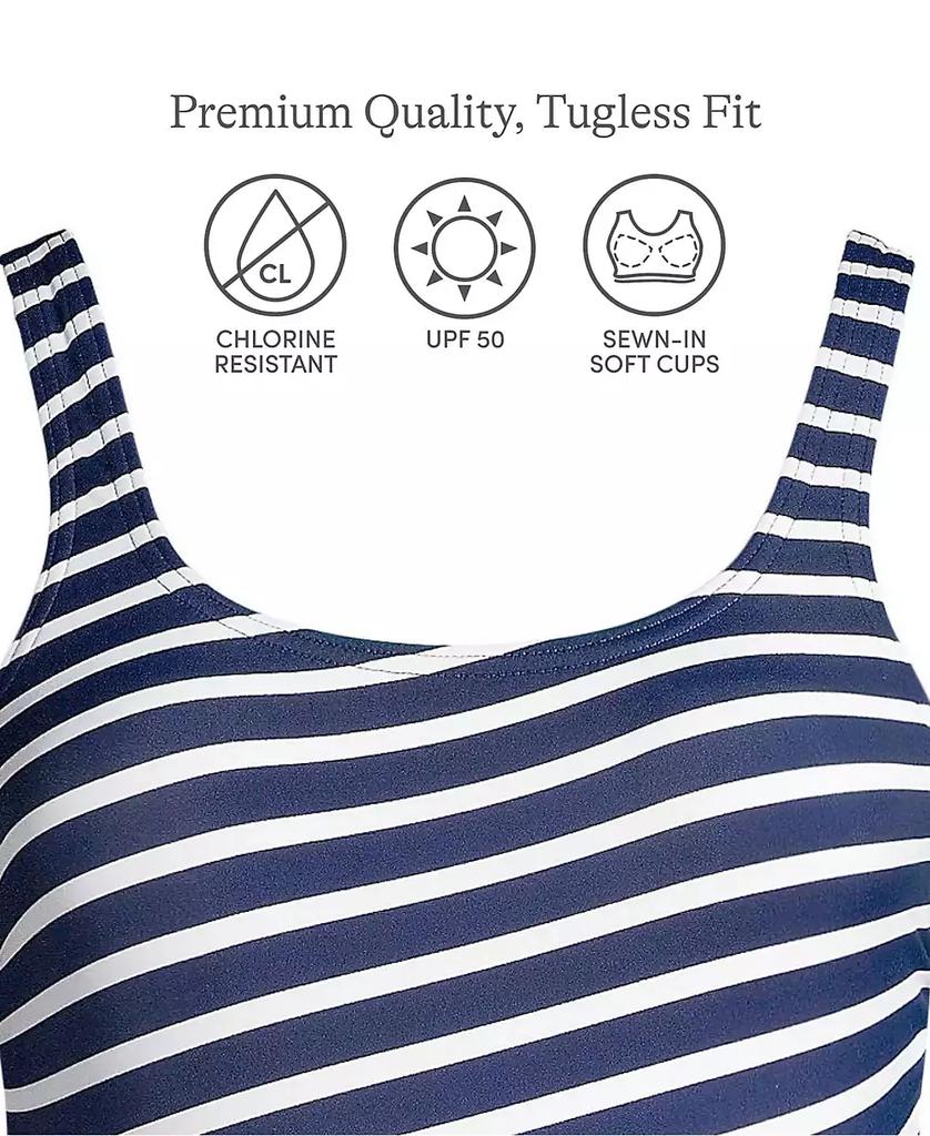Lands' End Women's DD-Cup Chlorine Resistant Soft Cup Tugless Sporty One Piece Swimsuit