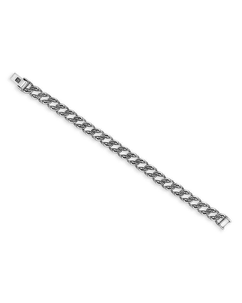 John Varvatos Men
s Sterling Silver Gothic Textured Curb Link Bracelet 2