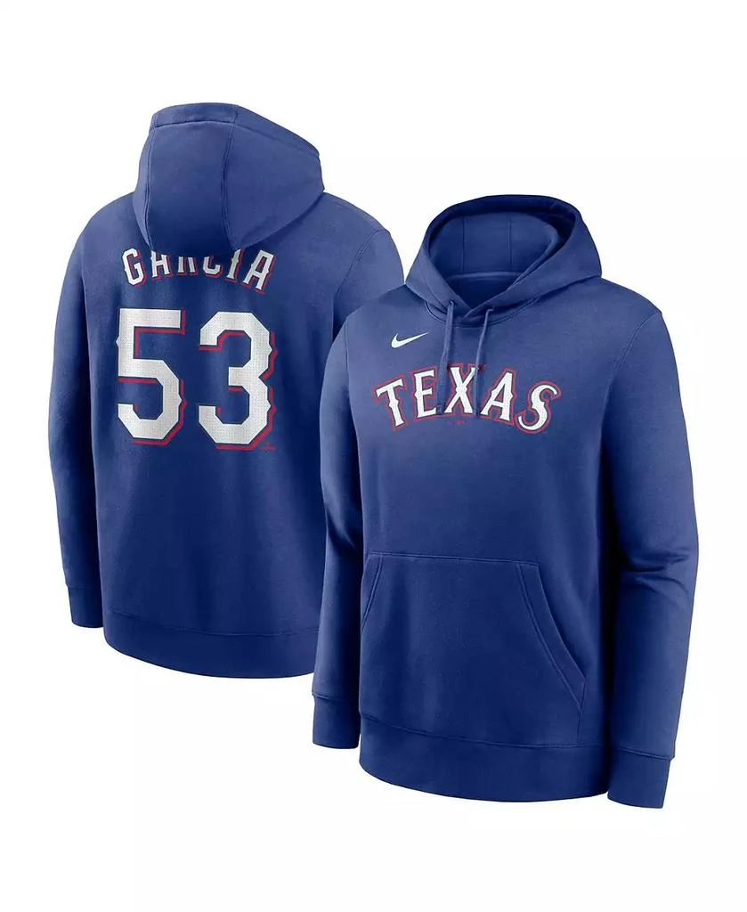 NIKE Men's Adolis Garcia Royal Texas Rangers Player Name & Number Club Pullover Hoodie 1