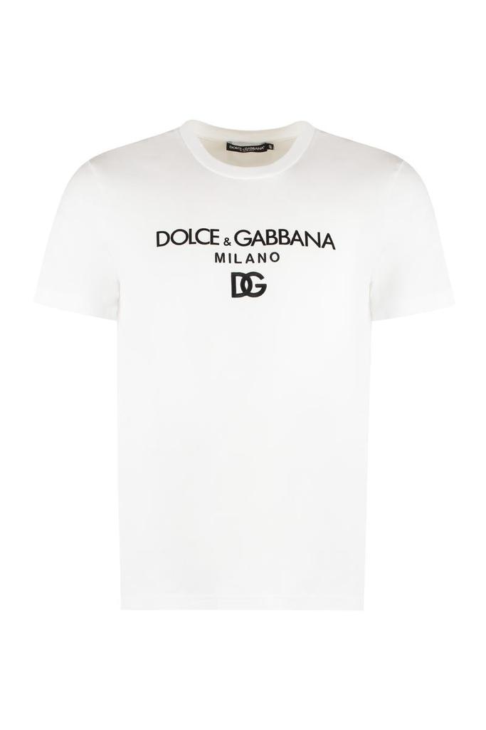 DOLCE&GABBANA＊Tシャツ（DG LOGO EMBROIDERY COTTON T-SHIRT） Cotton T-shirt with embroidery in Multicolor for Men