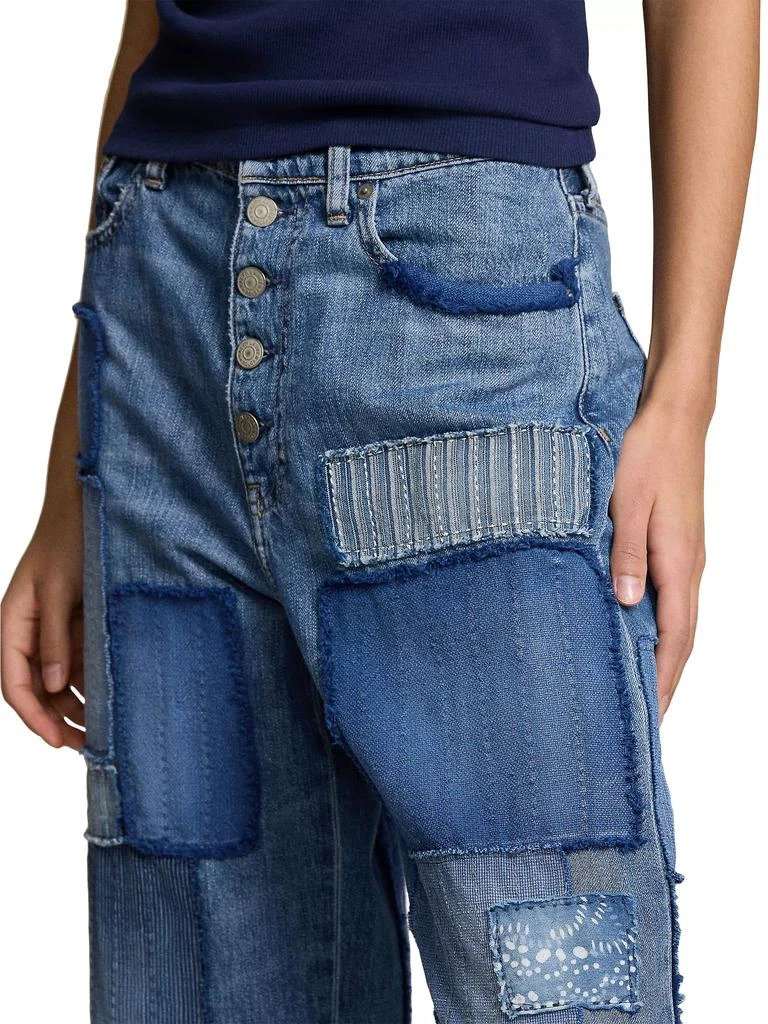 Ralph Lauren High-Rise Cropped Patchwork Jeans 6