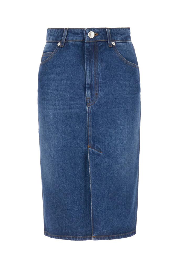 AMI AMI Paris Logo Patch Denim Skirt