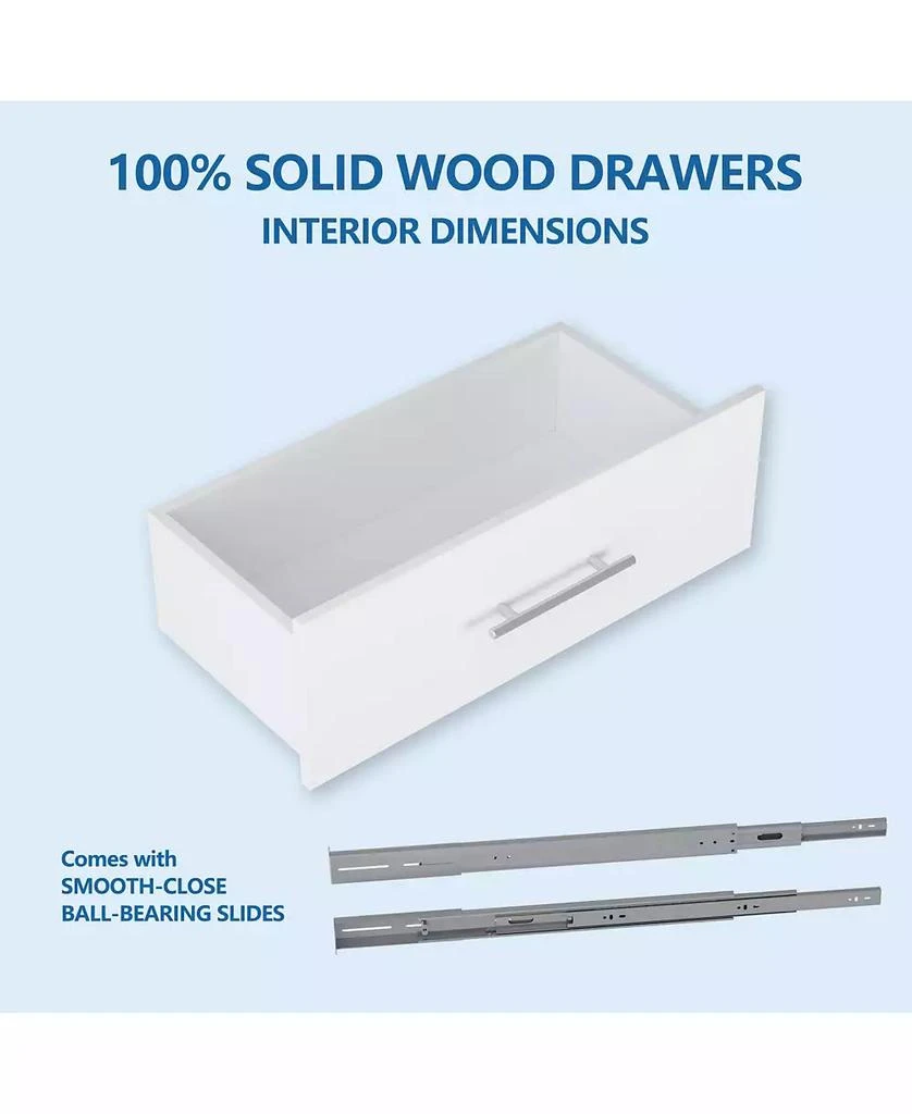 Lovmor Short Tower Wood Built In Closet Organizer Unit, Wood Closet Organizer Starter Kit, Mounted Closet Systems with 2 Drawers 3