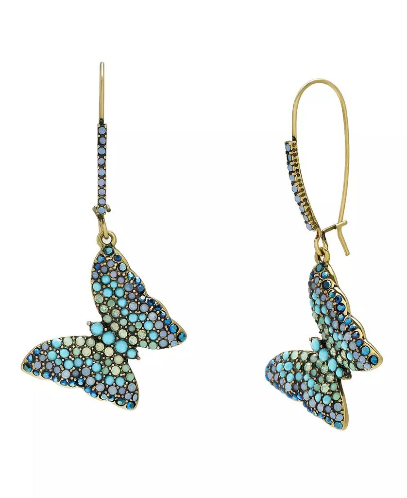 Betsey Johnson Faux Stone Boho Butterfly Dangle Earrings 1