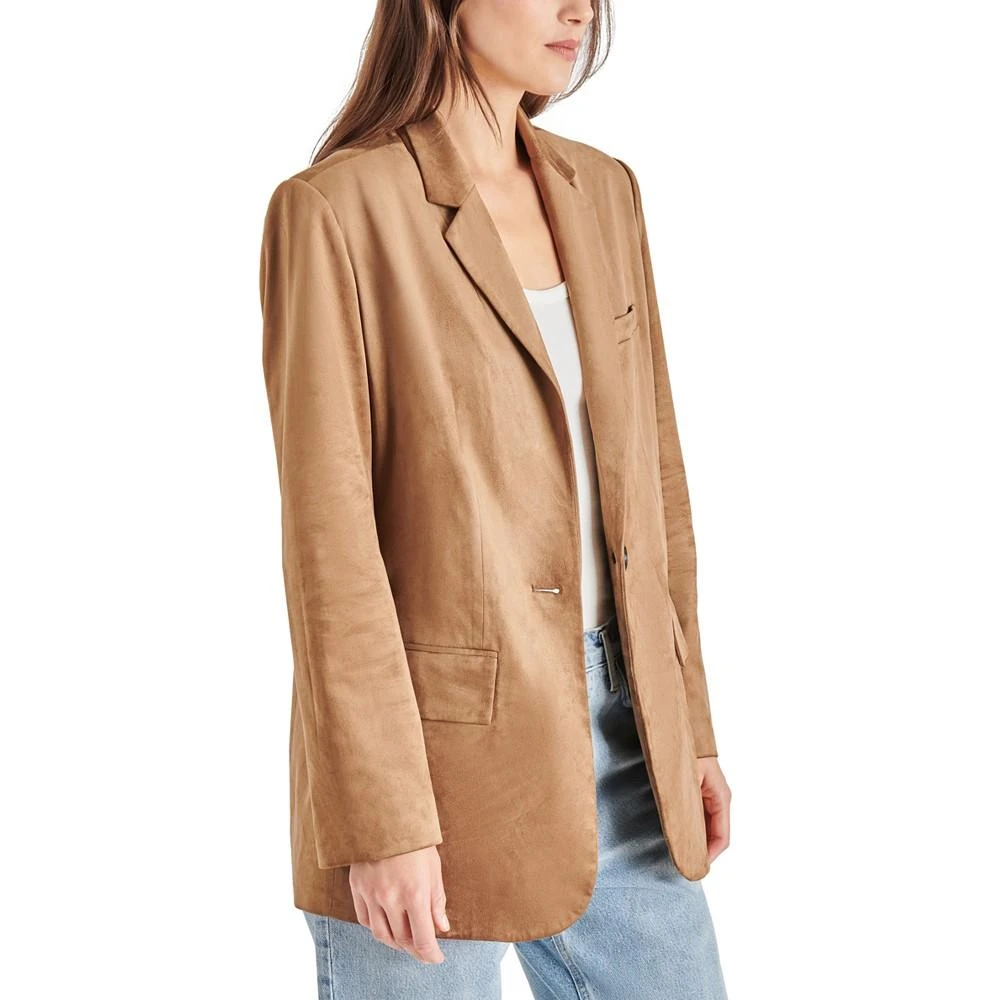 Steve Madden Women's Imaan One-Button Faux-Suede Blazer 3