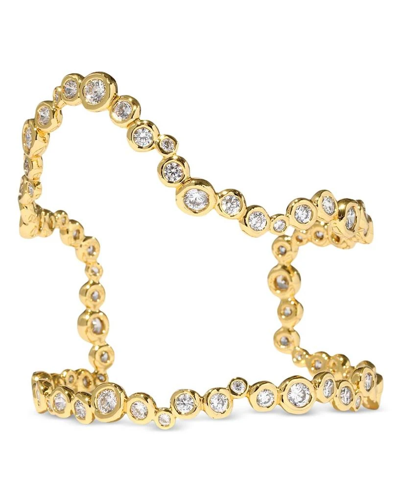 Alexis Bittar Asterales Cubic Zirconia Open Wave Cuff Bracelet in 14K Gold Plated 1