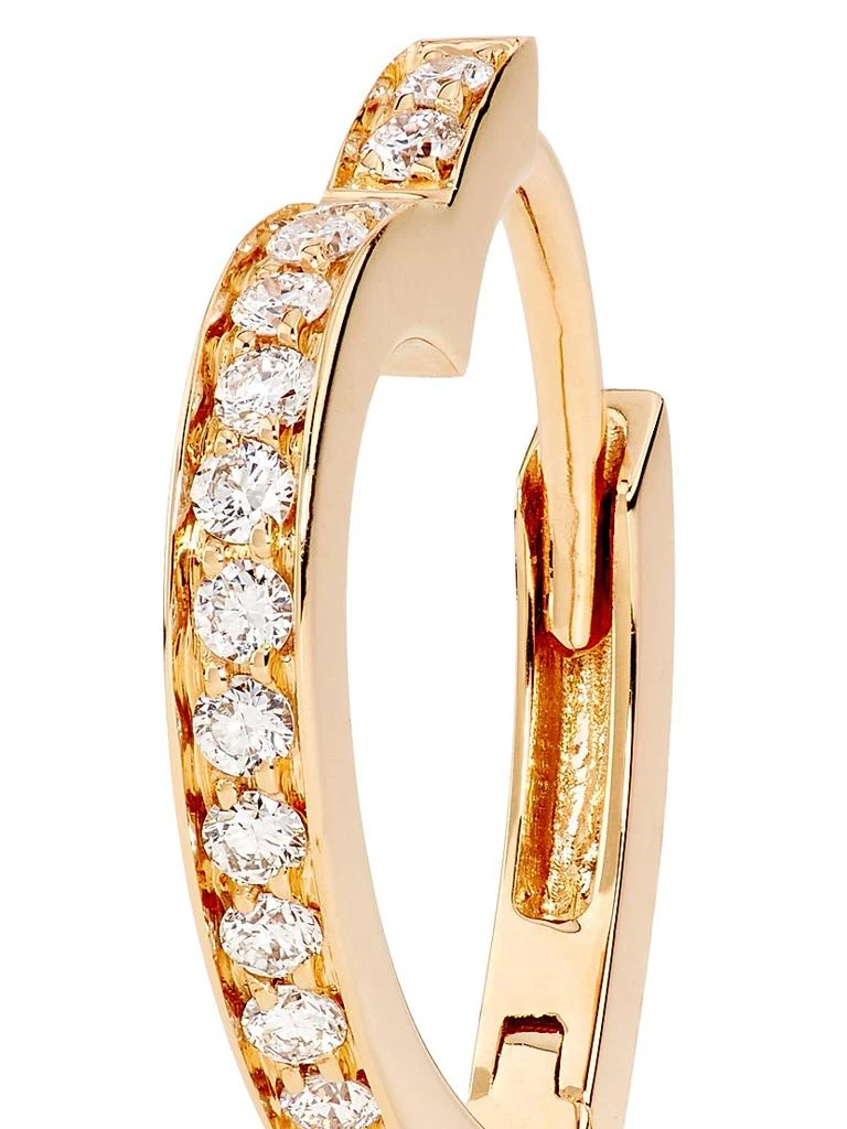 Repossi Antifer 18K Rose Gold & 0.06 TCW Diamond Small Heart Hoop Earring 4