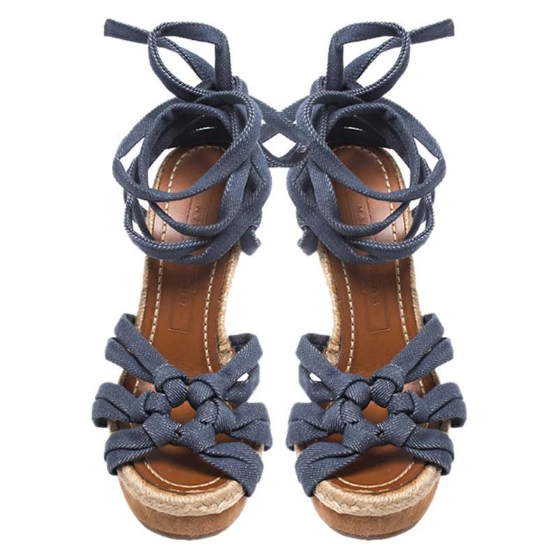 Marc Jacobs Marc Jacobs Blue Denim Platform Ankle Wrap Sandals Size 38 3