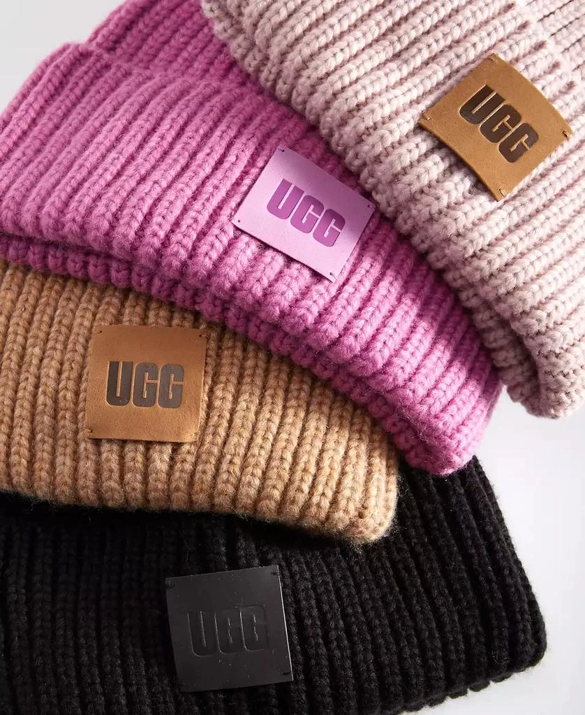 UGG Women's Chunky Rib-Knit Logo-Patch Beanie 3