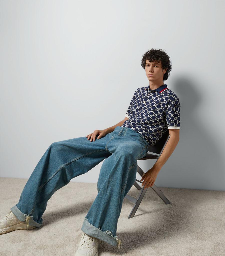 Gucci All-Over GG Jacquard Polo Shirt - Polo Shirts - BeyondStyle