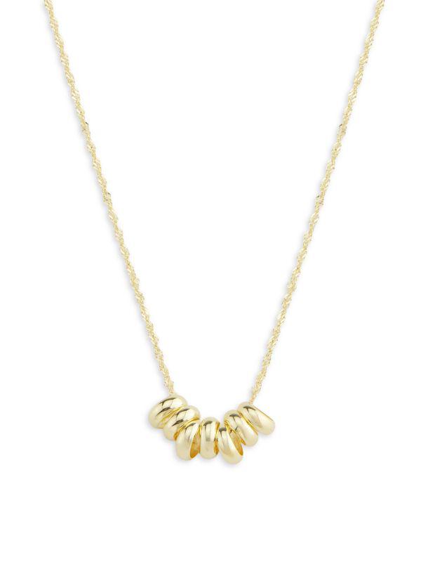 Saks Fifth Avenue 14K Yellow Gold Sliding Bead Pendant Necklace