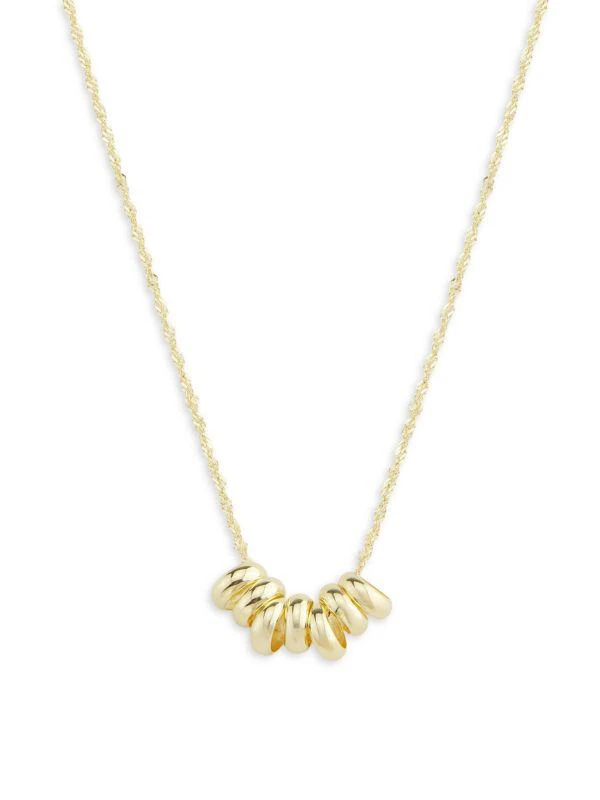 Saks Fifth Avenue 14K Yellow Gold Sliding Bead Pendant Necklace 1
